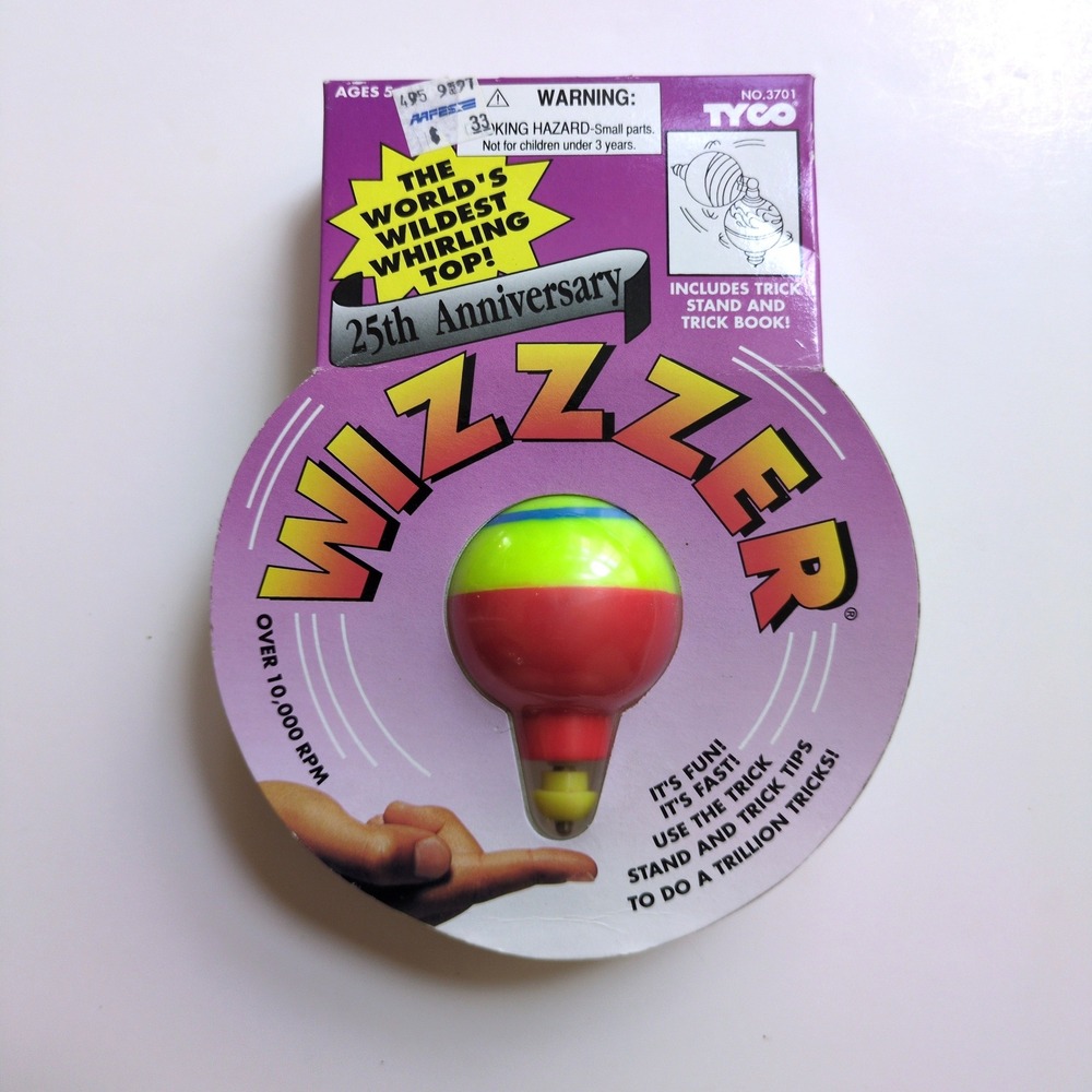 Vtg 90s Tyco Wizzzer Whirling Top Red Yellow 25th Anniversary 1994 NIP
